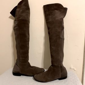 Dark gray over knee boots